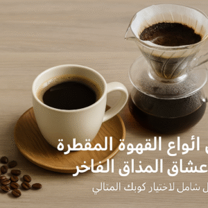 أفضل أنواع القهوة المقطرة مع صورة كوب قهوة طازجة