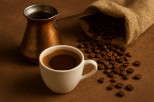 فنجان قهوة عربية مع أفضل أنواع البن العربي الفاخر في السعودية