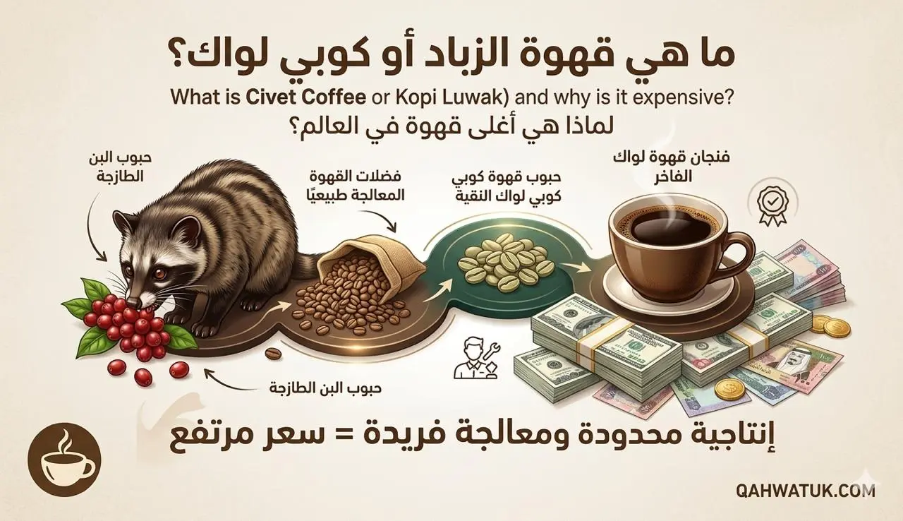 طريقة إنتاج قهوة الزباد وسبب غلاء سعرها
