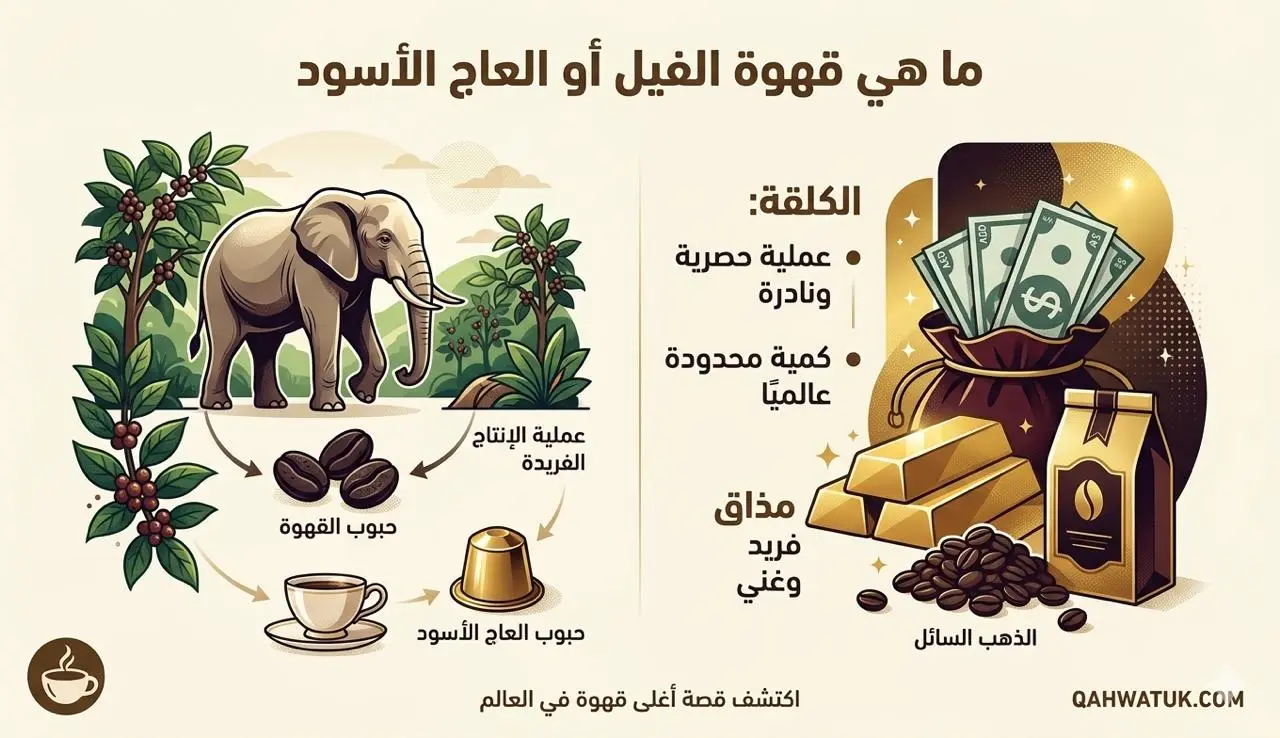 ما هي قهوة الفيل أو العاج الأسود وكيف يتم إنتاجها